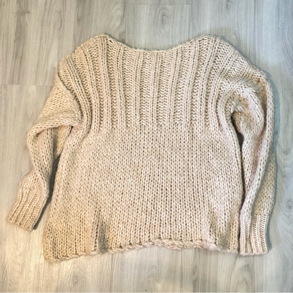 Free people be there pullover cream sweater knit size medium - Picture 4 of 14